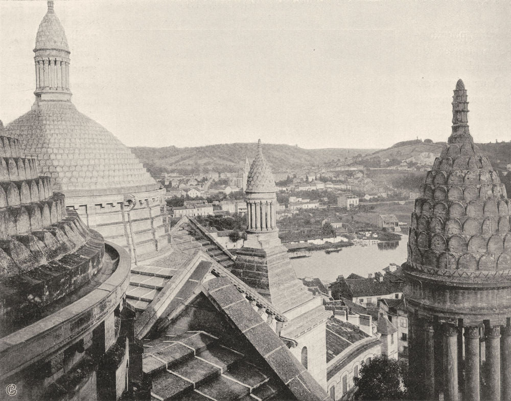 DORDOGNE. Périgueux- Les dômes de la cathédrale 1904 old antique print picture